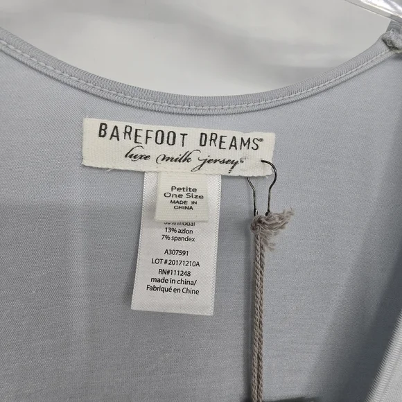 barefoot dreams lux milk jersey caftan grey tunic dress one size - Picture 4 of 7